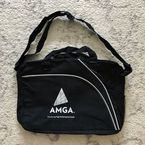 Black & white AMGA healthcare laptop tote bag